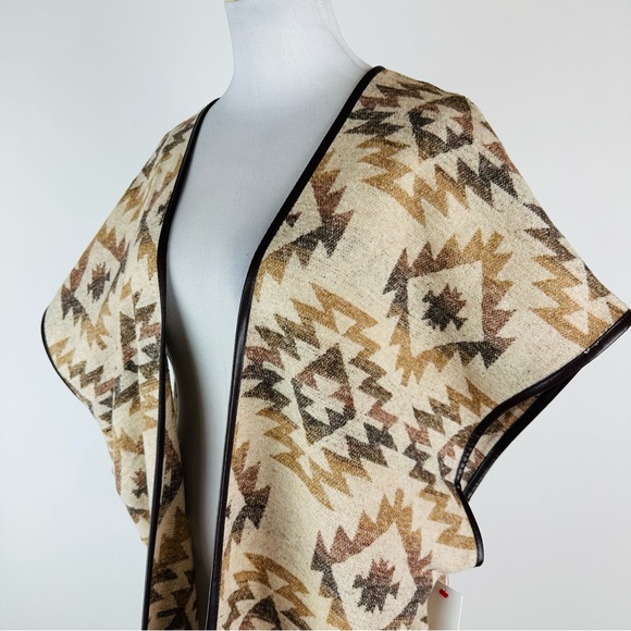 Fable Brown Southwestern Long Vest Jacket Size S/M - Picture 6 of 11